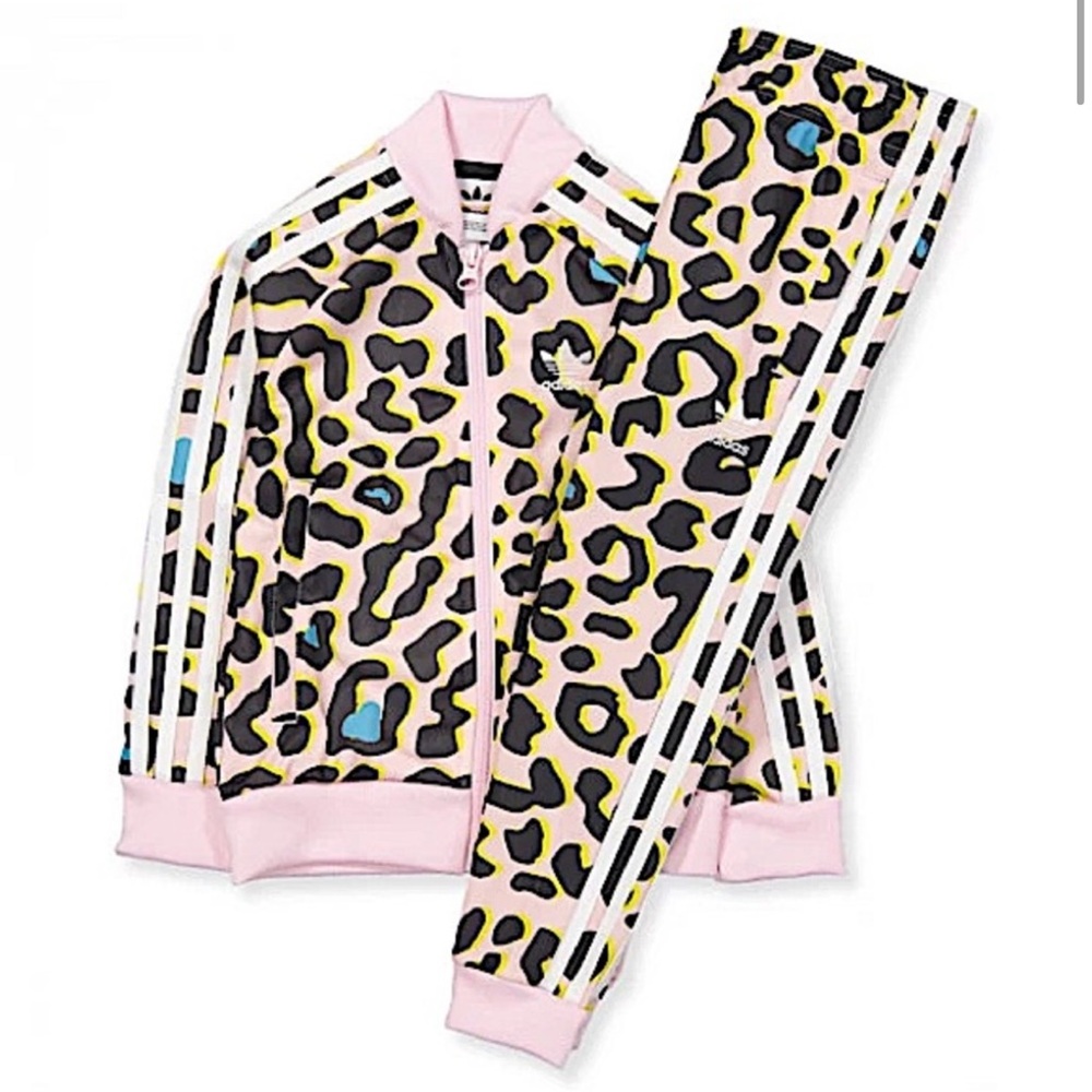 NWOT Adidas Pink Leopard Tracksuit